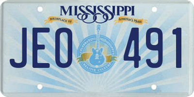 MS license plate JEO491