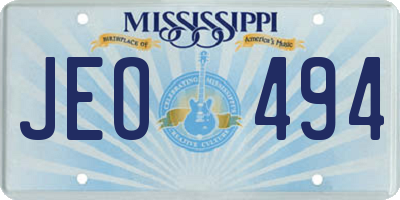 MS license plate JEO494