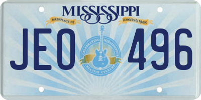 MS license plate JEO496