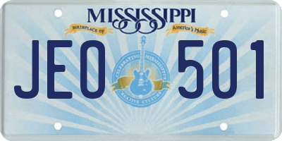 MS license plate JEO501