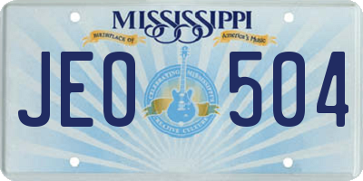 MS license plate JEO504