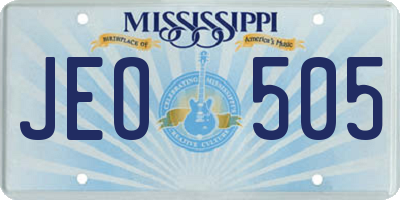 MS license plate JEO505