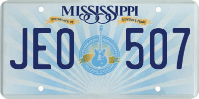 MS license plate JEO507