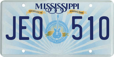 MS license plate JEO510