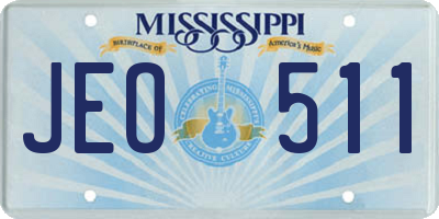 MS license plate JEO511