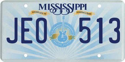 MS license plate JEO513