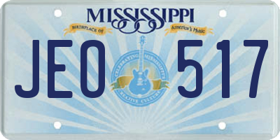 MS license plate JEO517