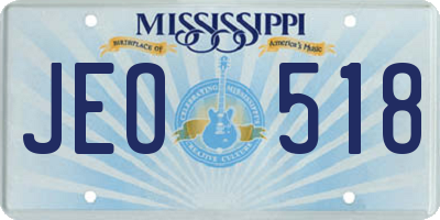 MS license plate JEO518