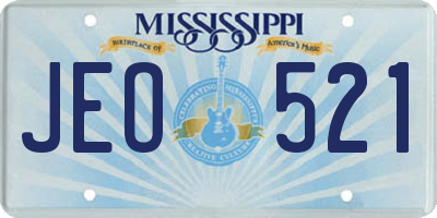 MS license plate JEO521