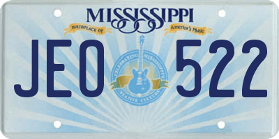 MS license plate JEO522