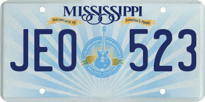 MS license plate JEO523