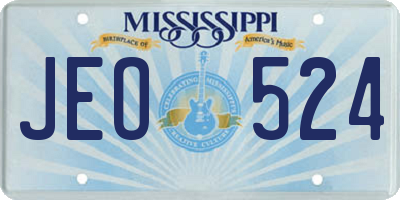 MS license plate JEO524