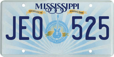 MS license plate JEO525
