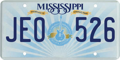 MS license plate JEO526