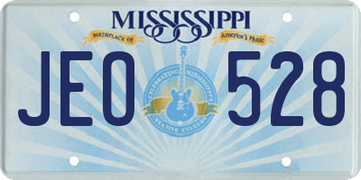 MS license plate JEO528