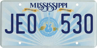 MS license plate JEO530