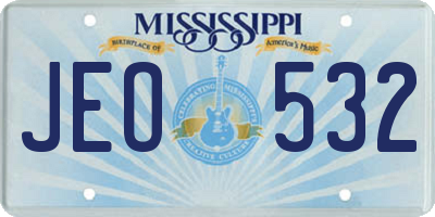 MS license plate JEO532