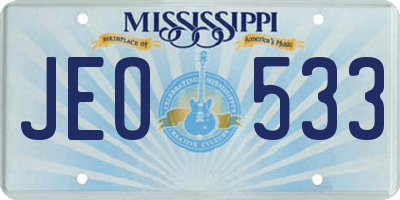 MS license plate JEO533