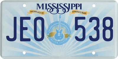 MS license plate JEO538