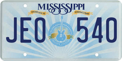 MS license plate JEO540