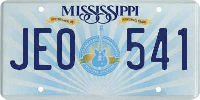 MS license plate JEO541