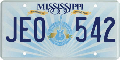 MS license plate JEO542