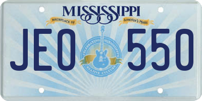 MS license plate JEO550