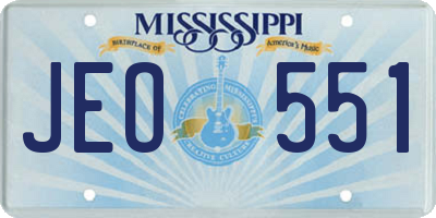 MS license plate JEO551