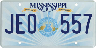 MS license plate JEO557