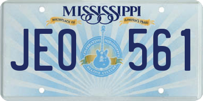 MS license plate JEO561