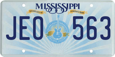 MS license plate JEO563