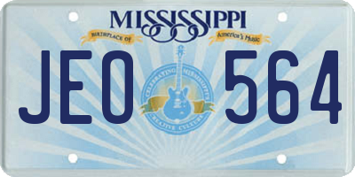 MS license plate JEO564