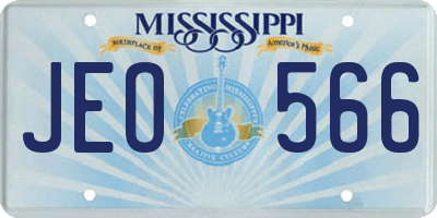 MS license plate JEO566