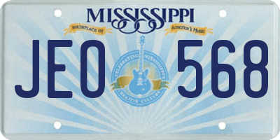 MS license plate JEO568