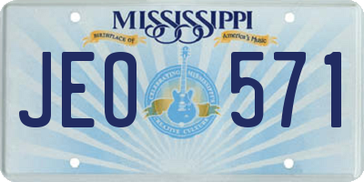 MS license plate JEO571