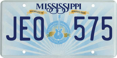 MS license plate JEO575