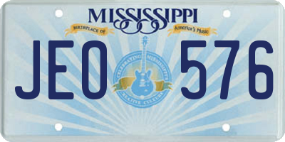 MS license plate JEO576