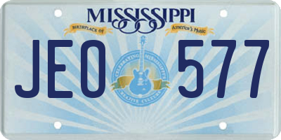 MS license plate JEO577