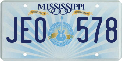 MS license plate JEO578