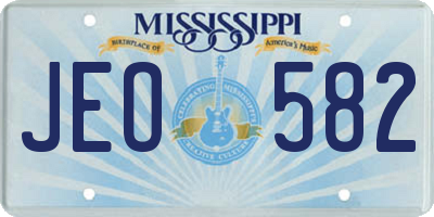 MS license plate JEO582