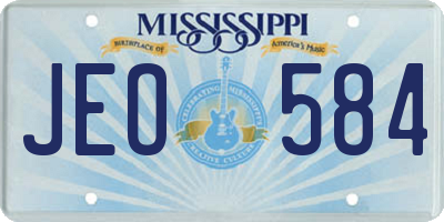 MS license plate JEO584