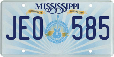 MS license plate JEO585
