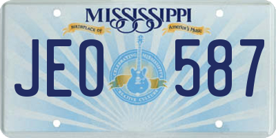 MS license plate JEO587