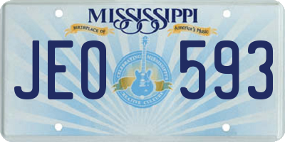 MS license plate JEO593