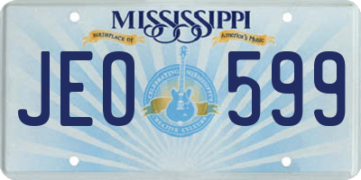 MS license plate JEO599
