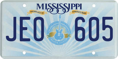 MS license plate JEO605