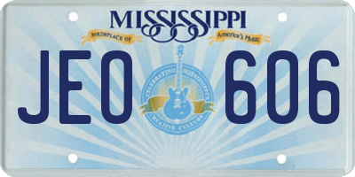 MS license plate JEO606