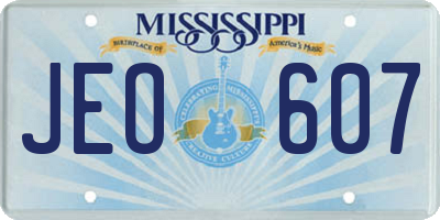 MS license plate JEO607
