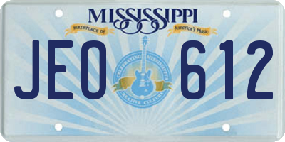 MS license plate JEO612