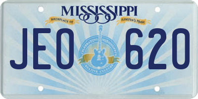 MS license plate JEO620